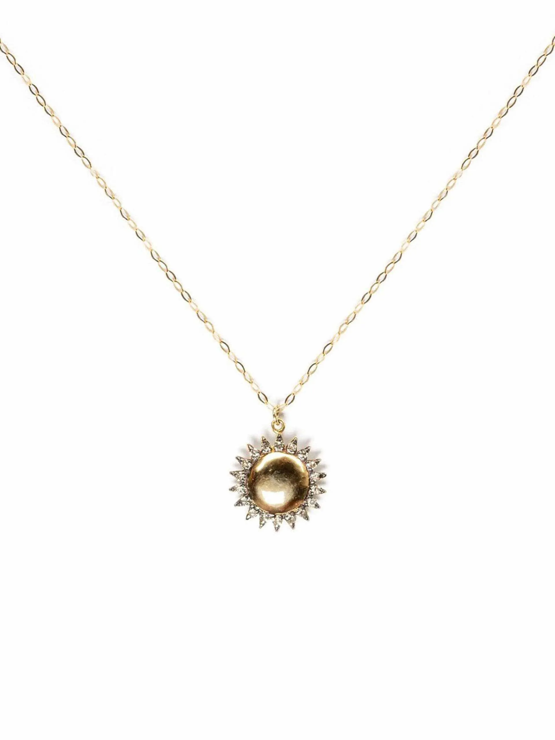 Diamond brilliant sun necklace