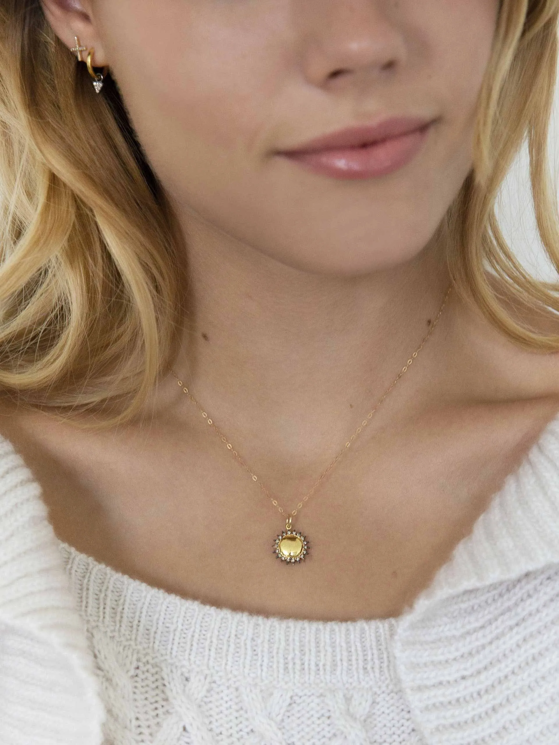 Diamond brilliant sun necklace