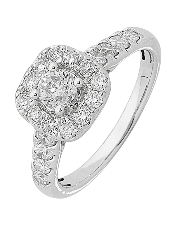 Diamond Ring - 14ct White Gold Diamond Ring - 759816