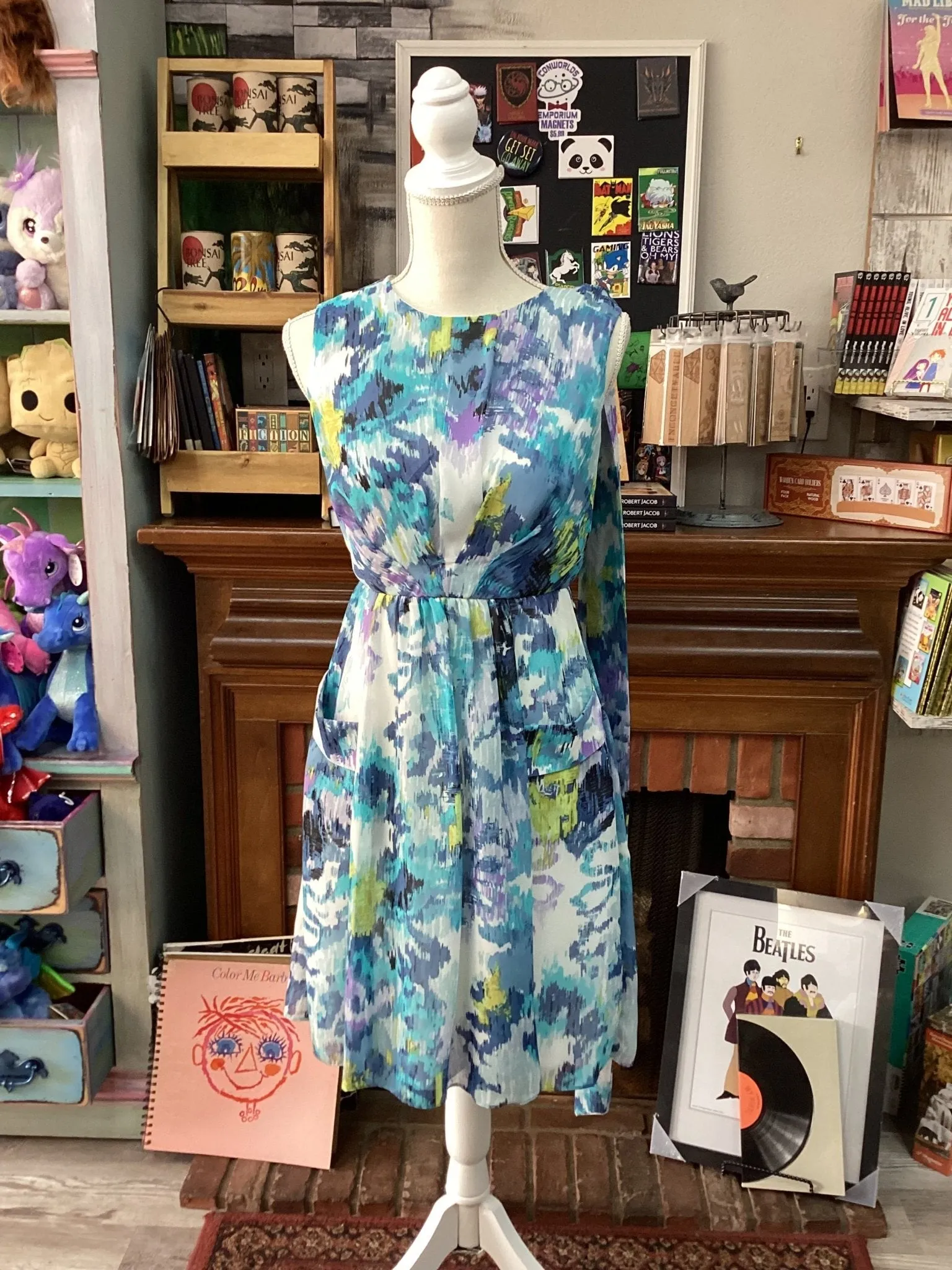 DressBarn: Multi-Colored watercolor Dress Size 4