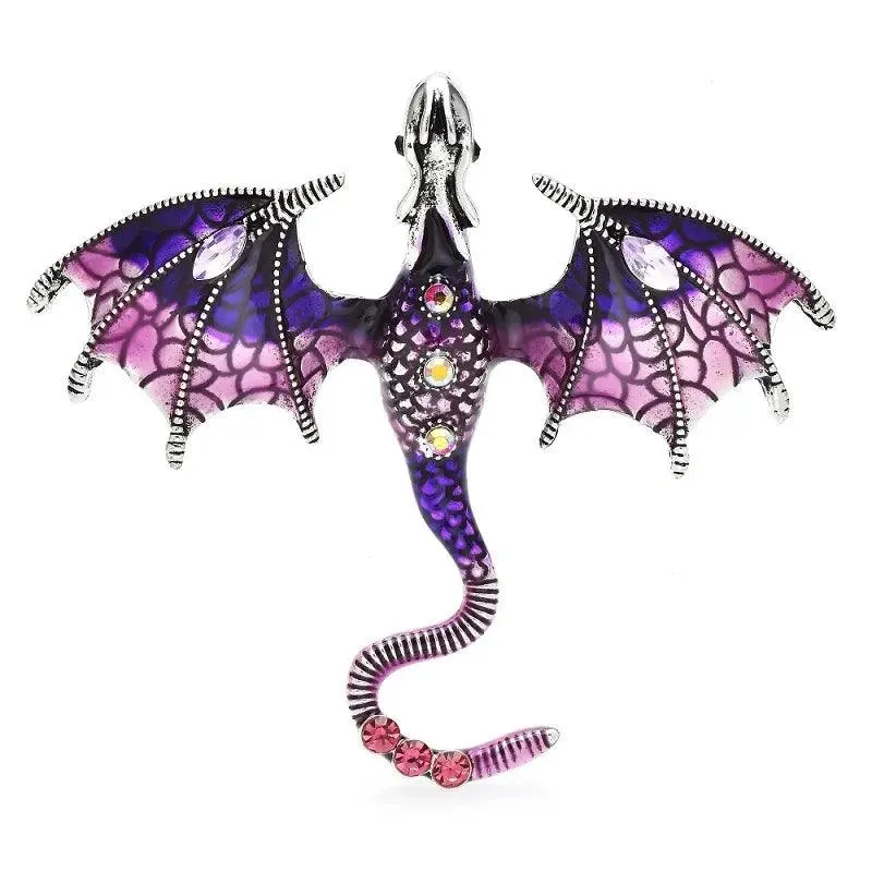 Enamel Dragon Brooch