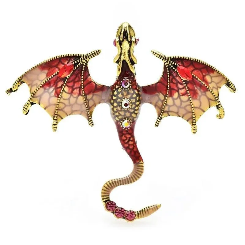 Enamel Dragon Brooch