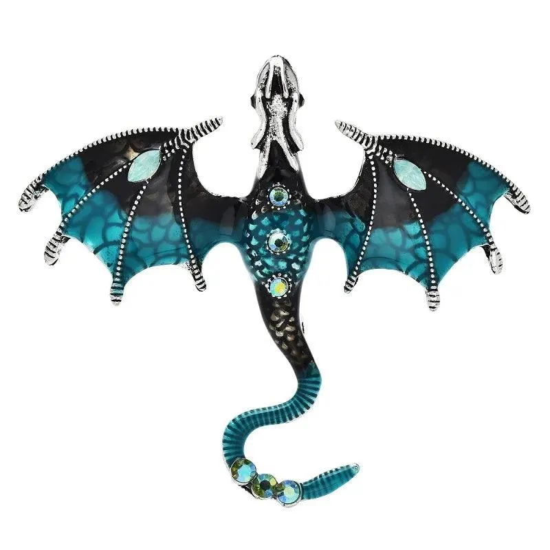 Enamel Dragon Brooch
