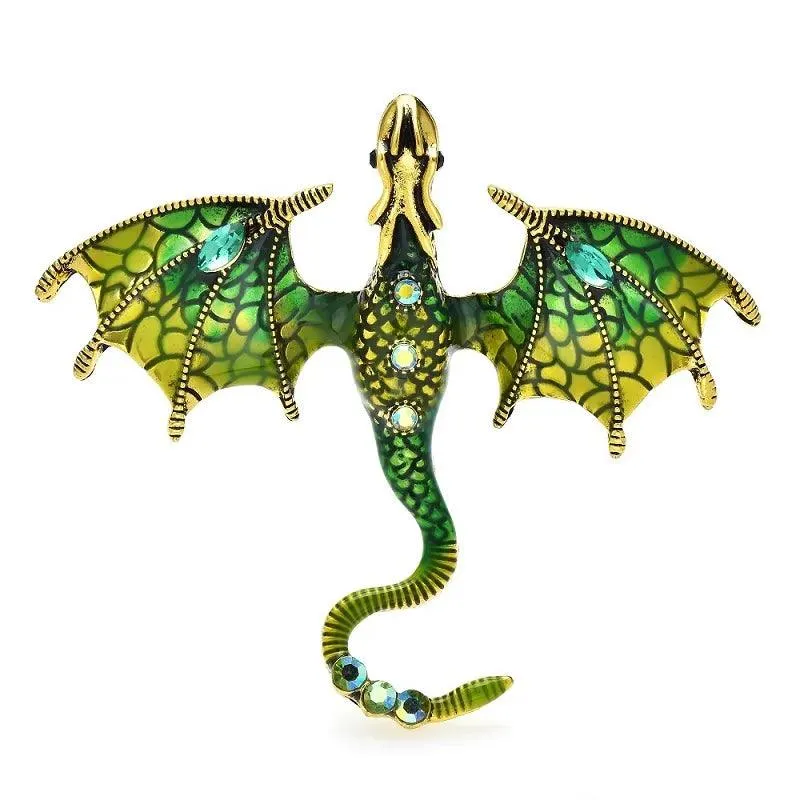 Enamel Dragon Brooch