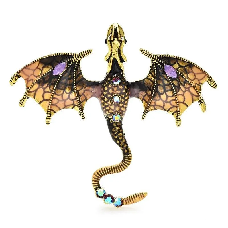 Enamel Dragon Brooch