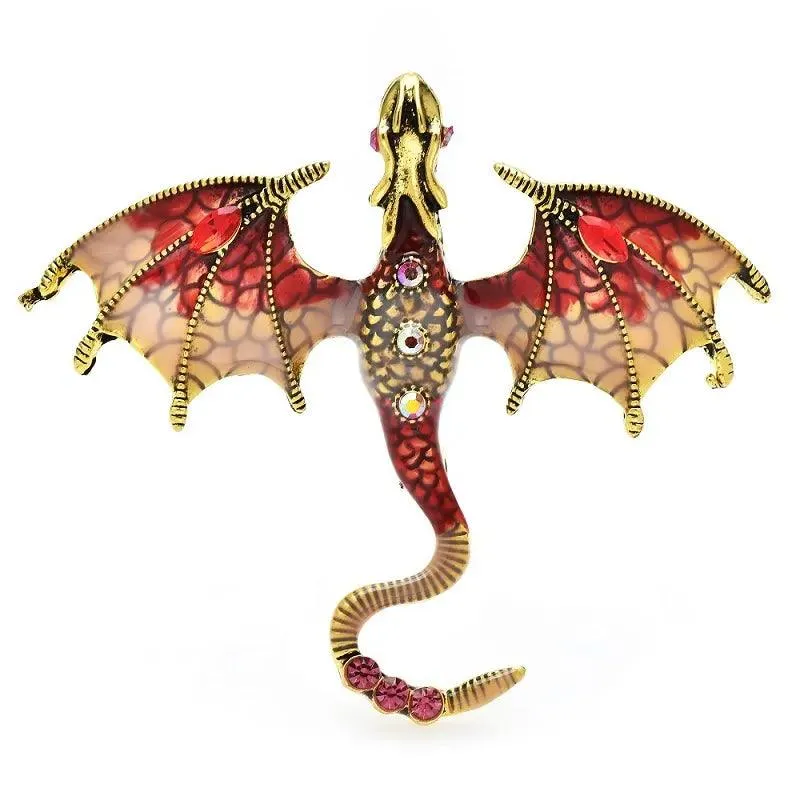 Enamel Dragon Brooch