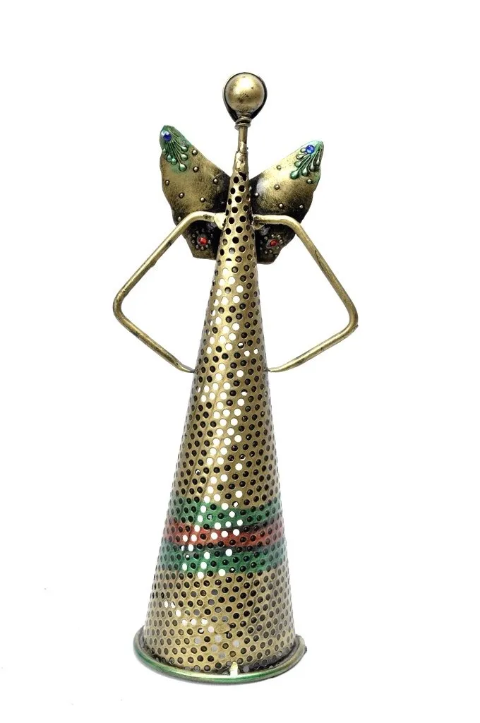Fairy Doll Metal Striking Shadow Tea Light Holder Figurine Colectible Tamrapatra