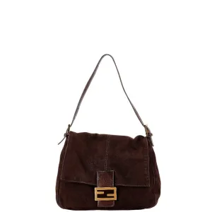Fendi Velour Leather Mamma Bucket Shoulder Bag