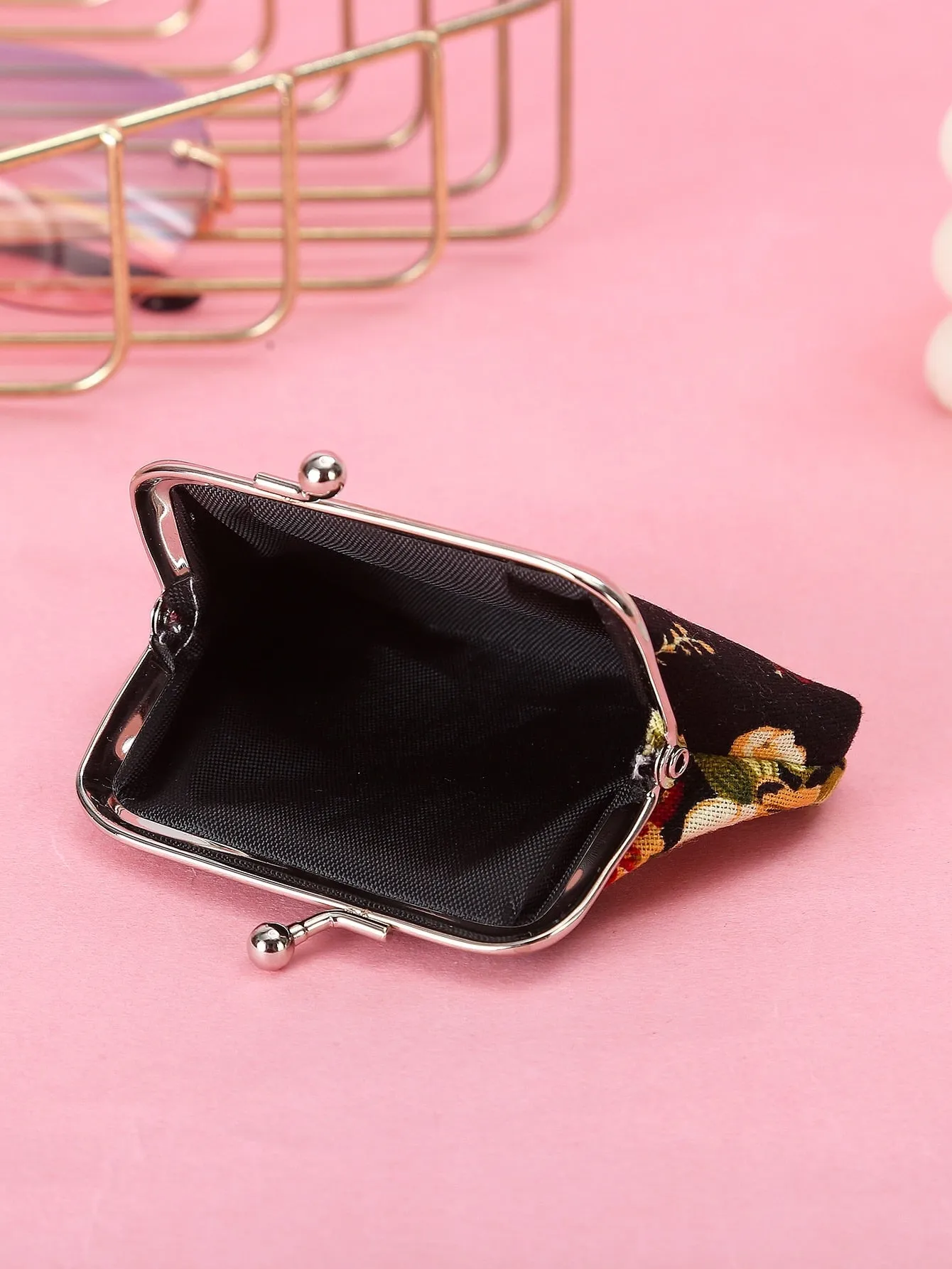 Floral Kiss Lock Coin Case