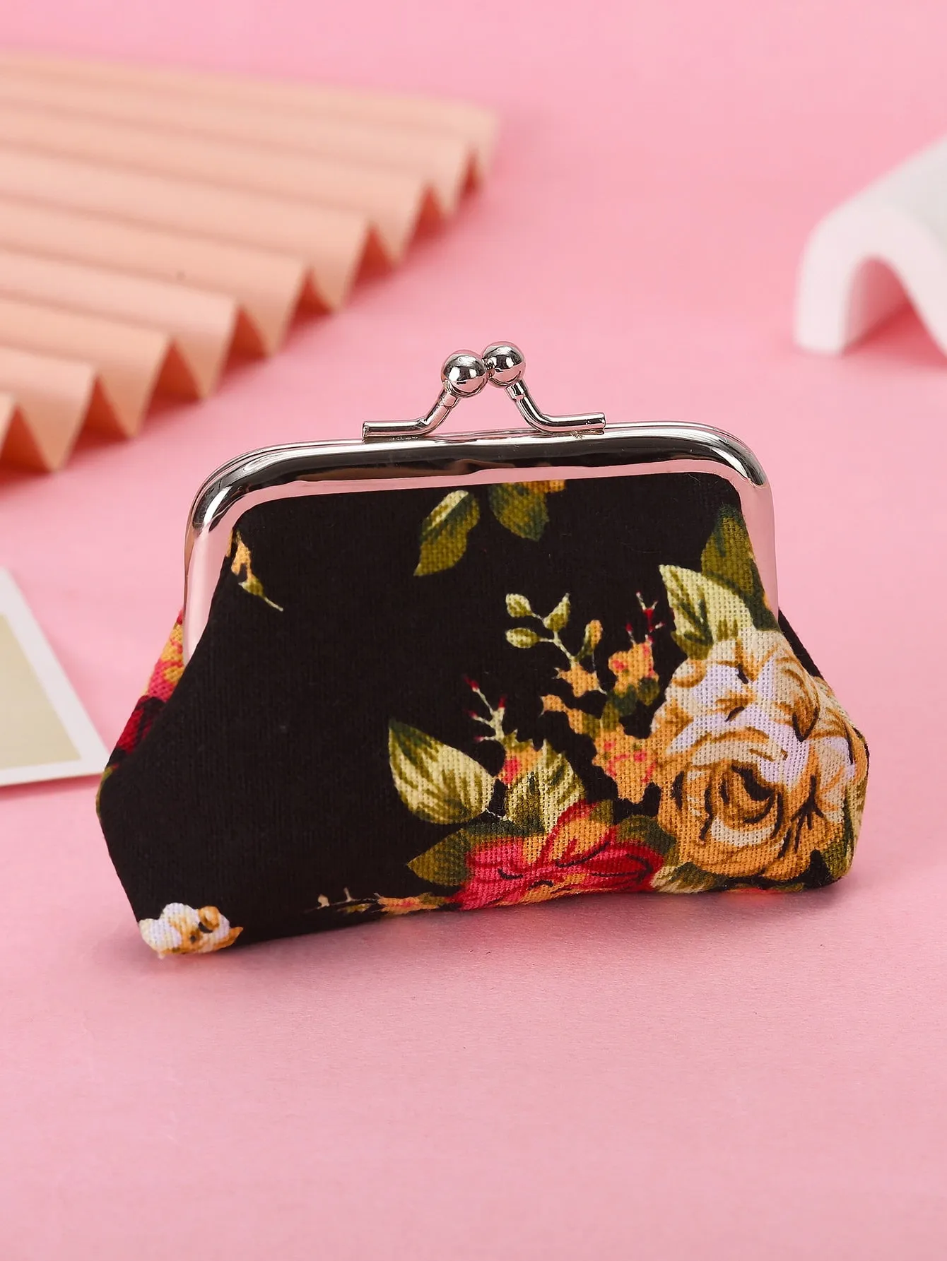 Floral Kiss Lock Coin Case