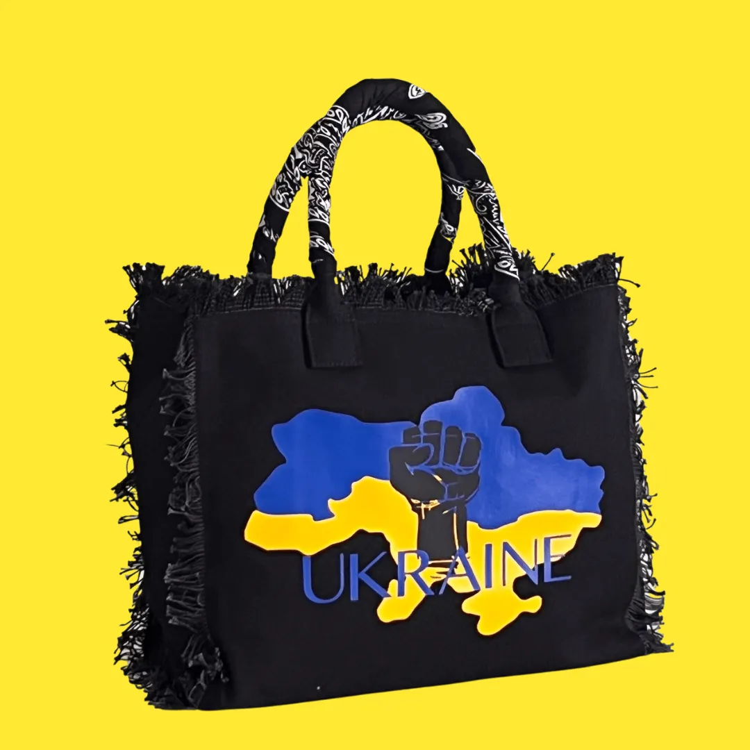 FUNDRAISER - Ukraine Shoulder Tote - Black