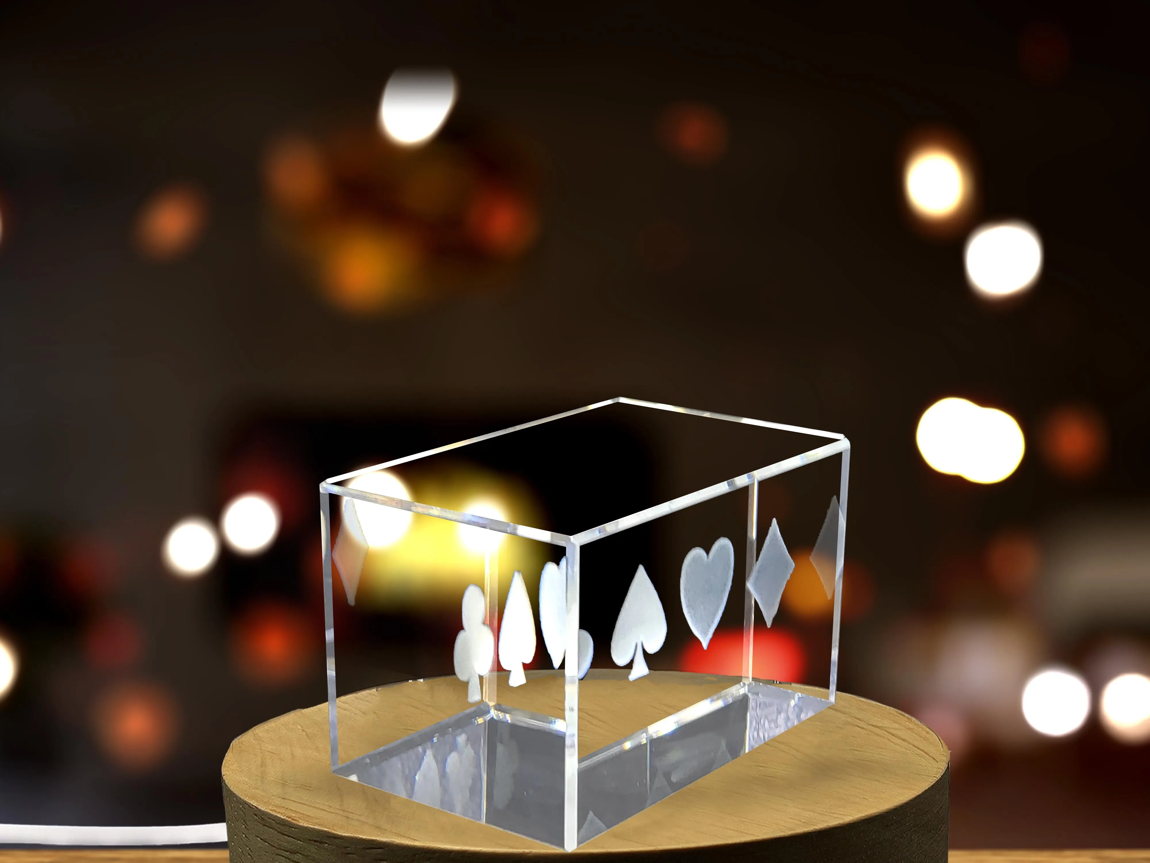 Game Card Symbols Art - Striking 3D Engraved Crystal Collectibles