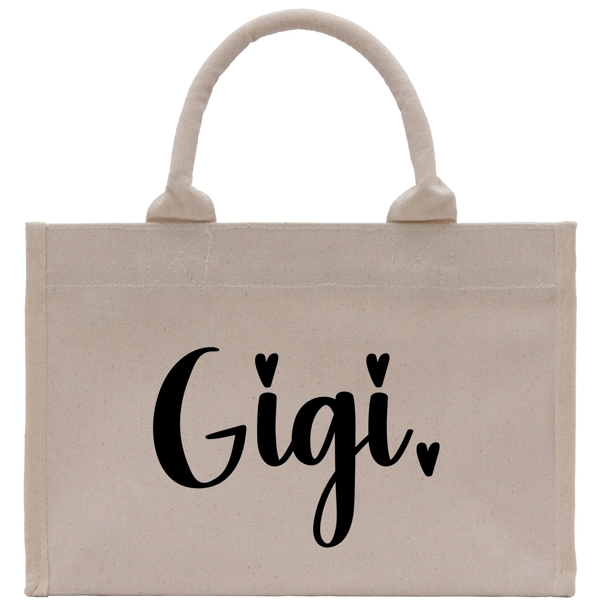 Gigi Getaway Cotton Canvas Small Tote Bag Grandma Tote Bag Gigi Bag Grandma Gift Bag Mothers Day Gift New Gigi Gift (MGTB1001)