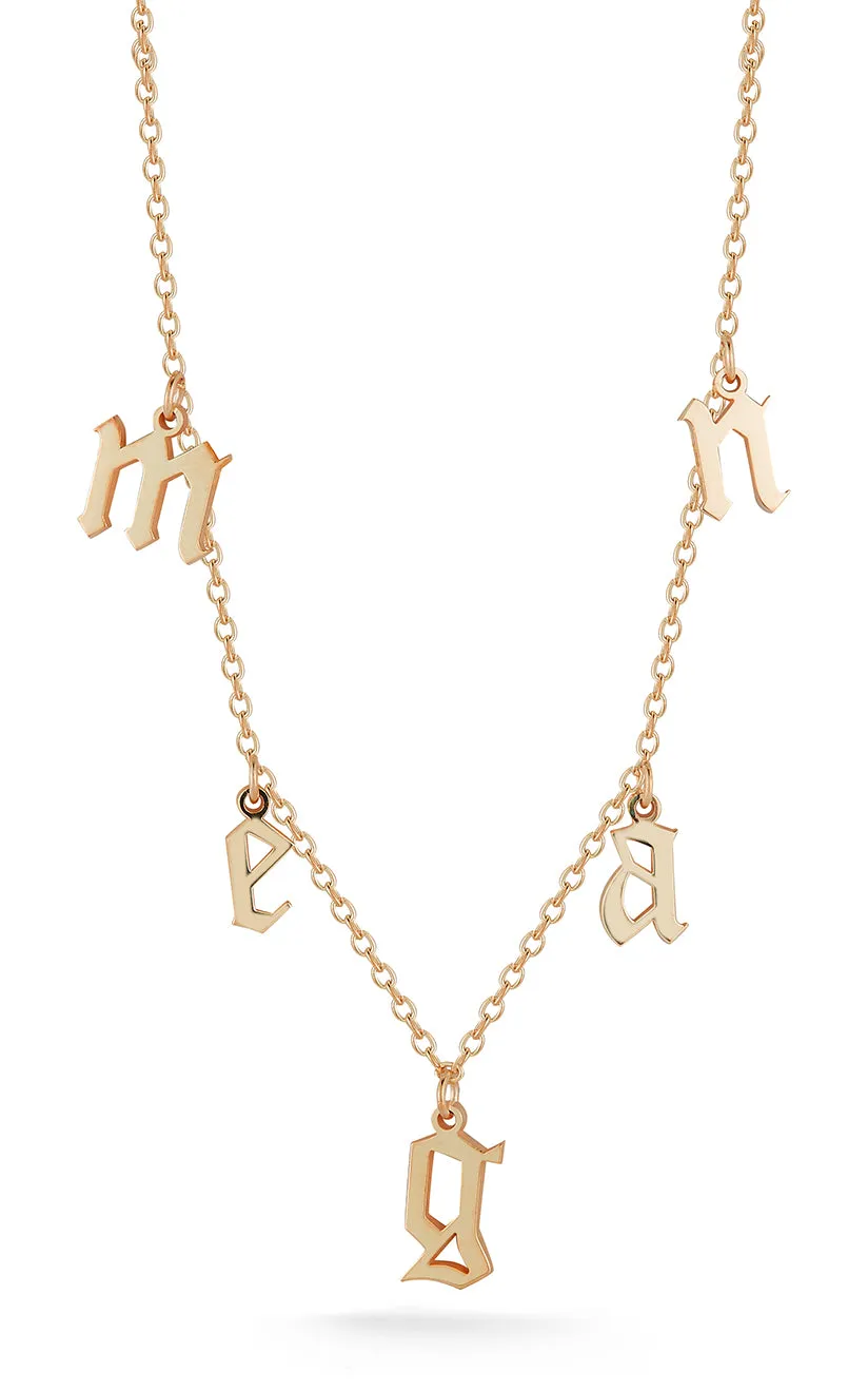 Gothic Name Necklace