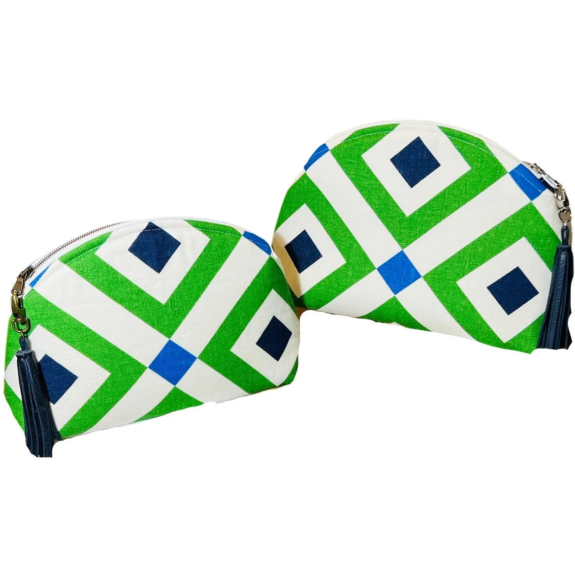 Green and Navy Geometric Performance Pouch