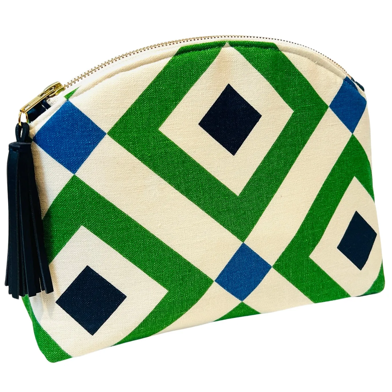Green and Navy Geometric Performance Pouch