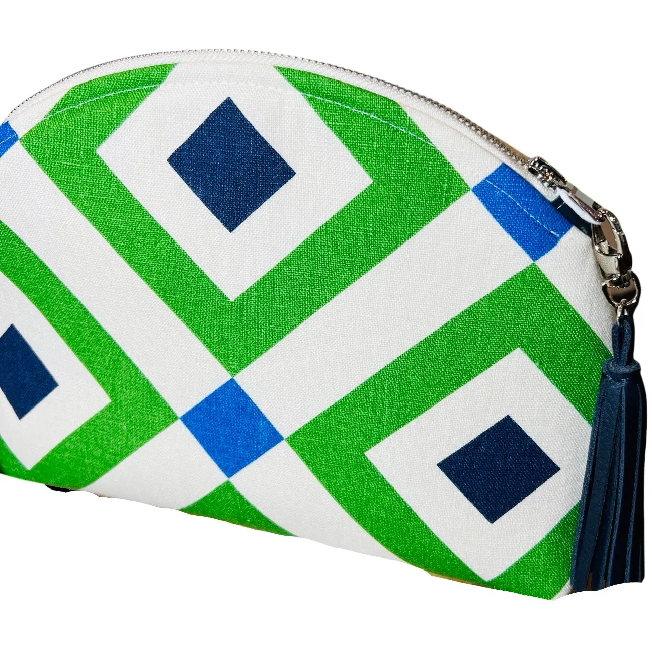 Green and Navy Geometric Performance Pouch