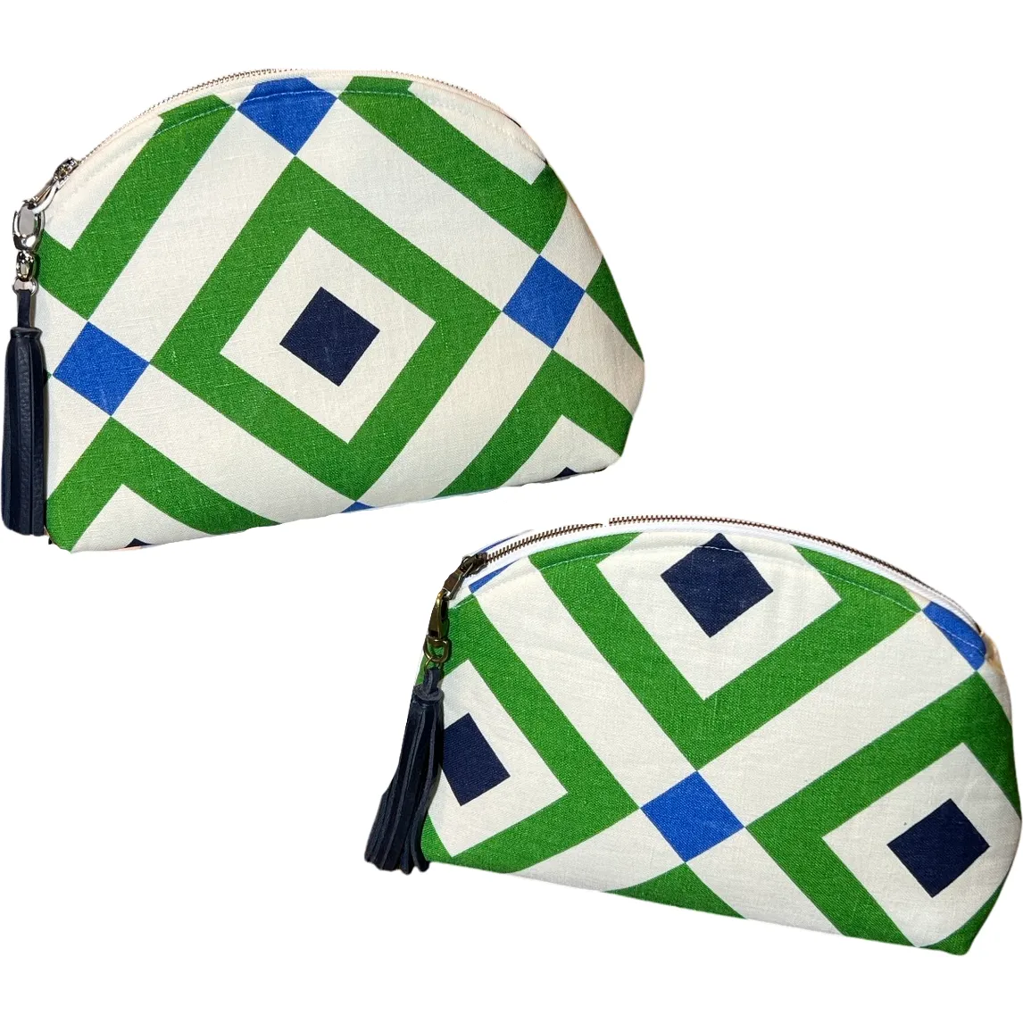 Green and Navy Geometric Performance Pouch