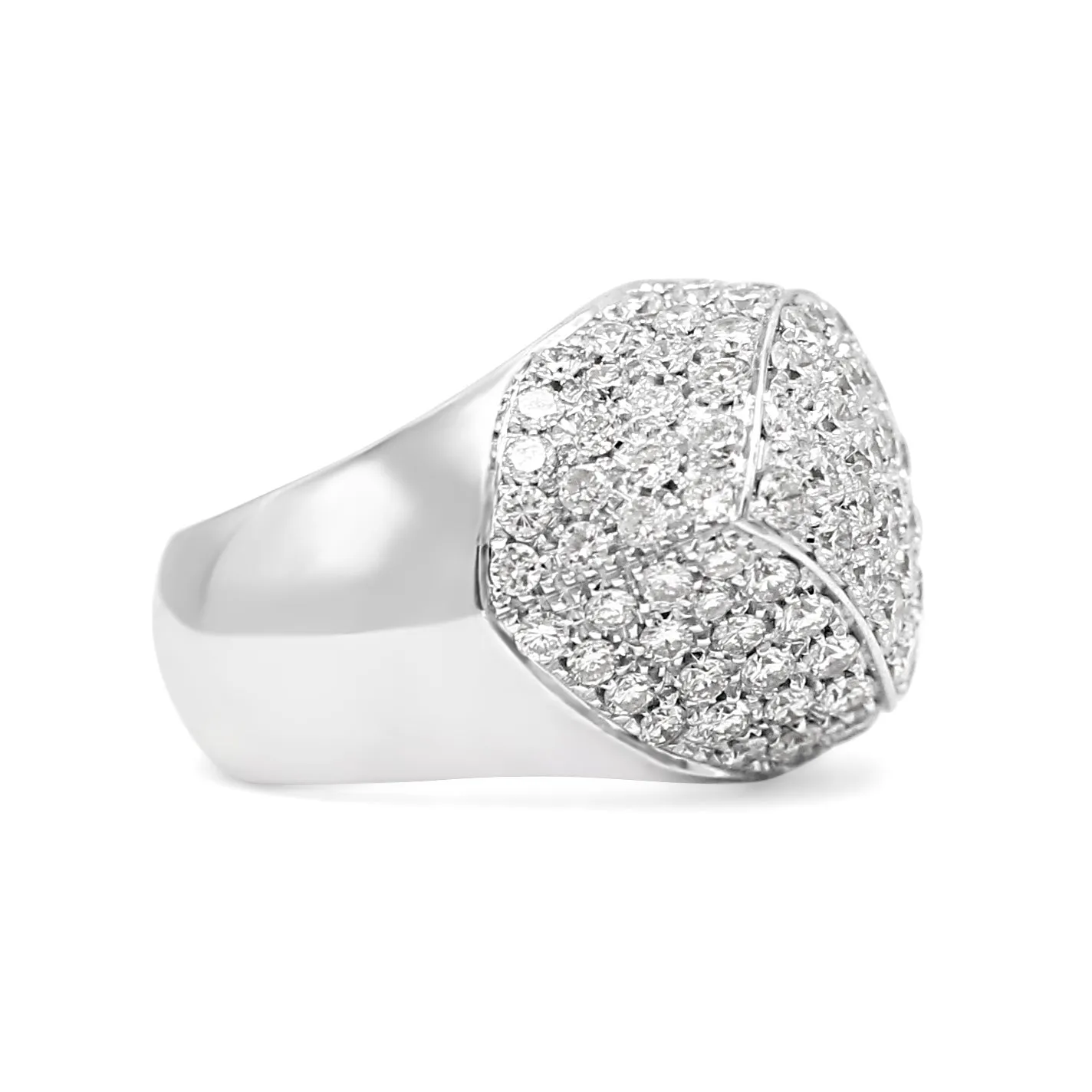 Italian Made Brilliant Cut Diamond Abstract Cluster Dress Ring