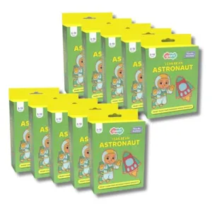 JoGenii - I Can Be an Astronaut Mini DIY Kit, Perfect for Kids who Loves Color and Design, Fridge Magnets, Unique Return Gift, a Travel-Friendly Craft Activity, for Ages 3-12 Years (Pack of 10)