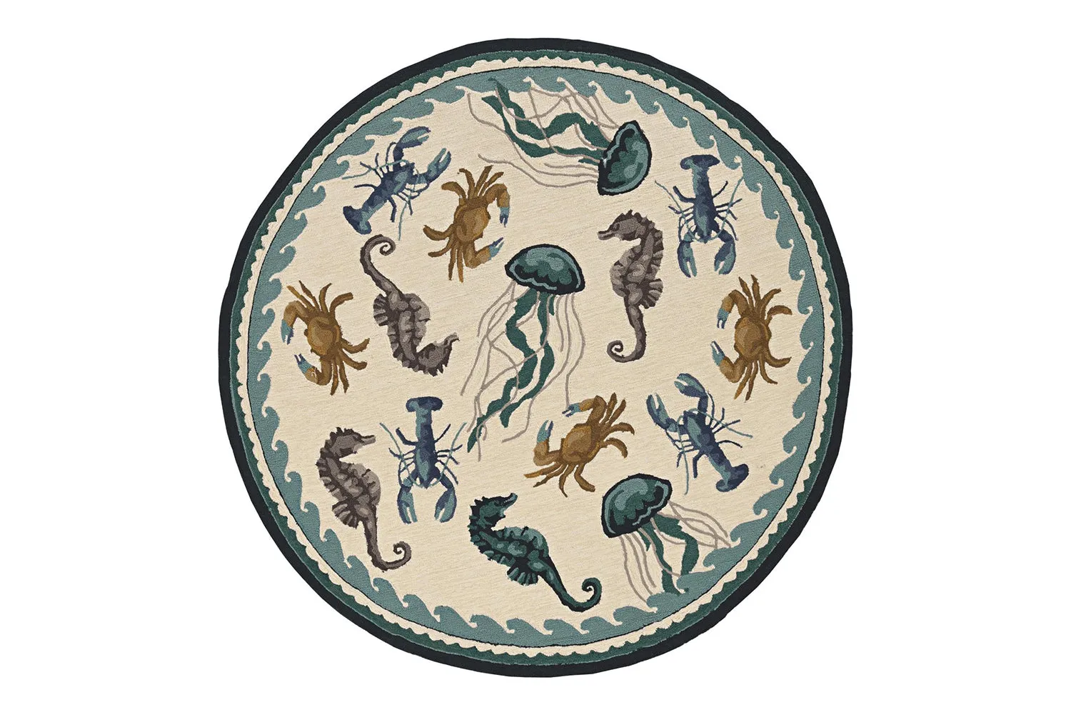 KAS Harbor Beach Life Round Indoor/Outdoor Rug