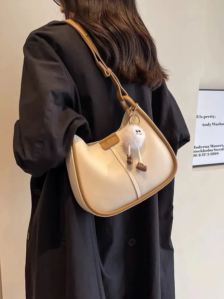 Leather Bucket-Shaped Bag