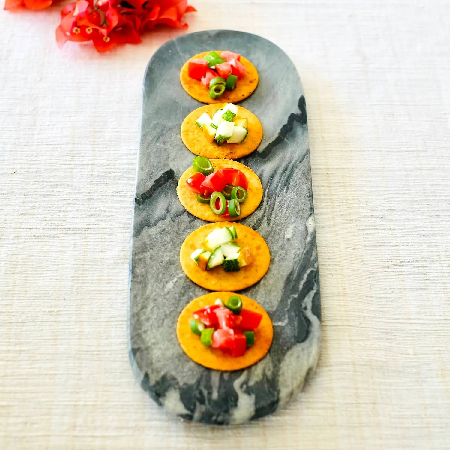 Long Striking Grey Marble Platter