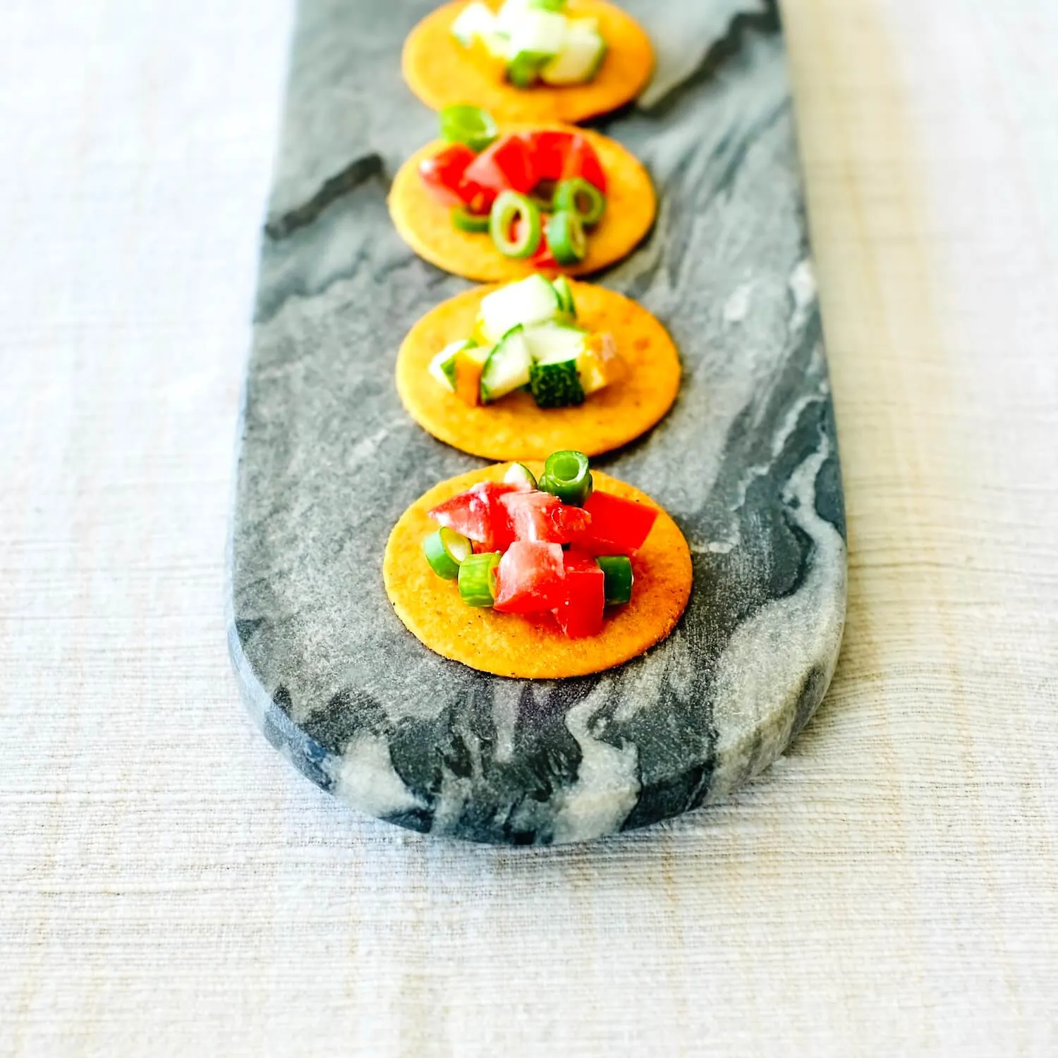 Long Striking Grey Marble Platter