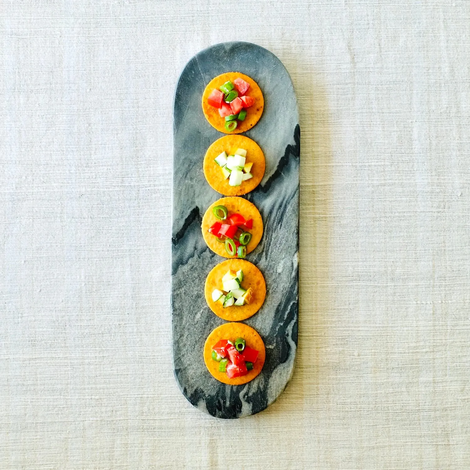 Long Striking Grey Marble Platter