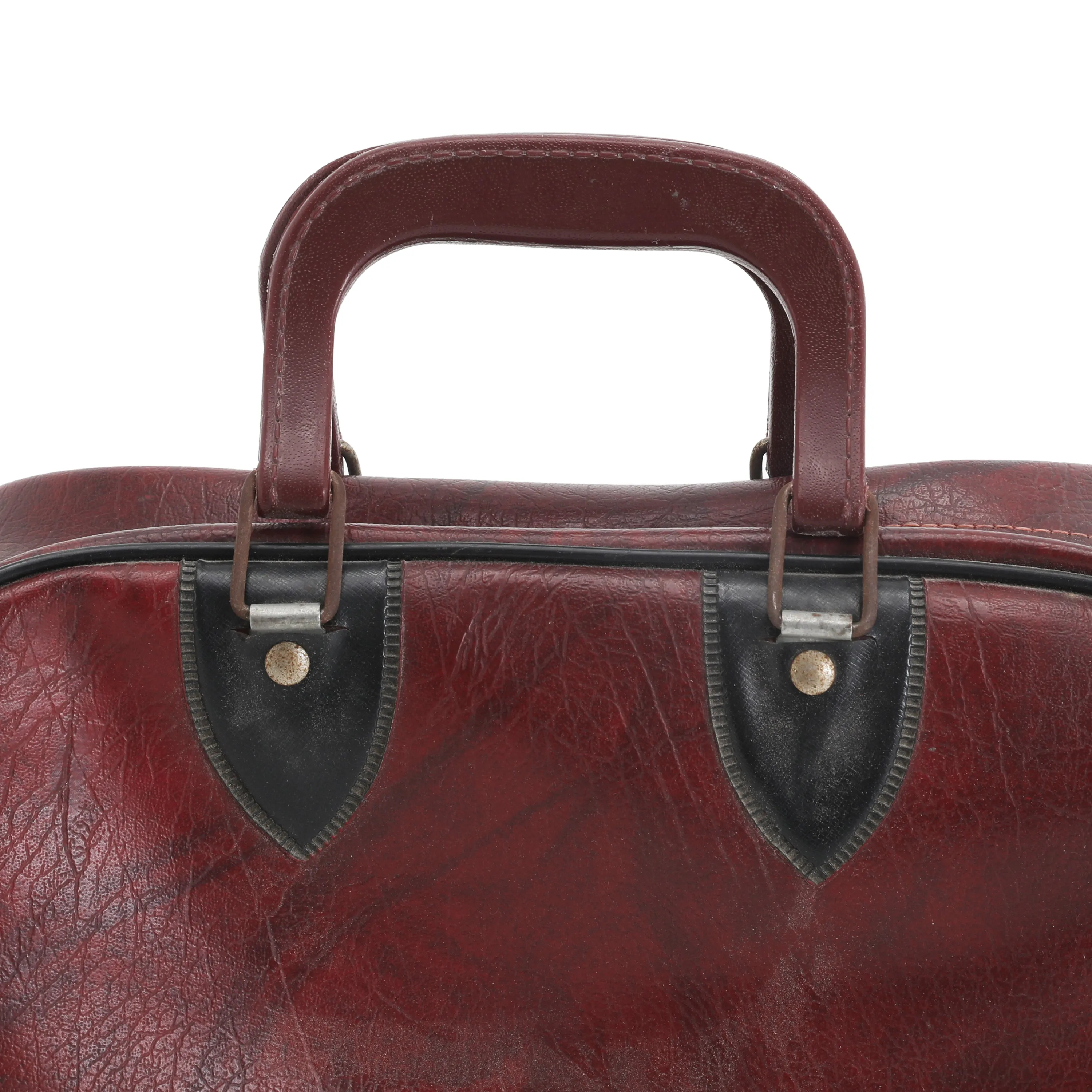 Maroon Leather Bowling Bag