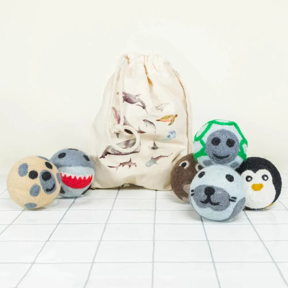 Net Zero Co - Marine Animal Wool Dryer Balls 6 pack