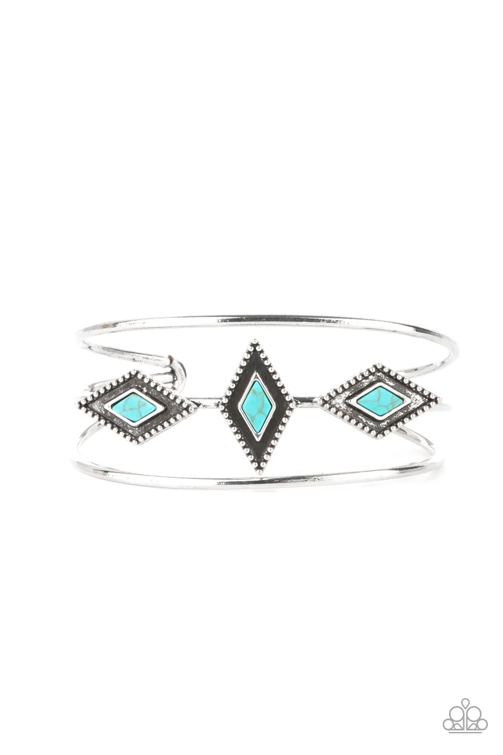 Open Door Jewelry - Desert Diamondback - Blue Bracelet - Paparazzi Accessories