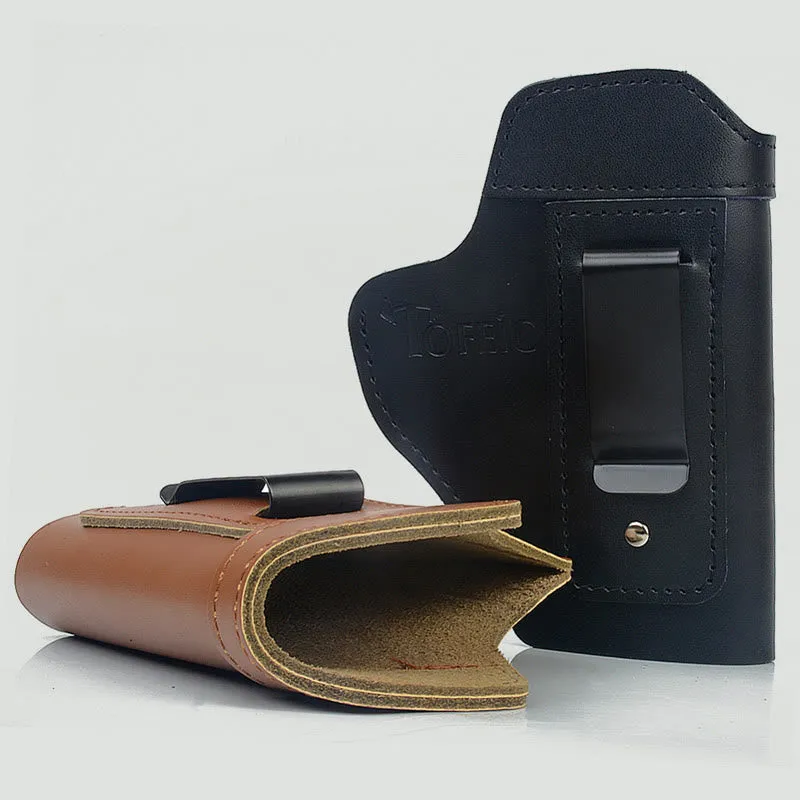 Outdoor Tactical Leather Holster Cowhide Invisible Quick Pull Holster Carrying Gun Holster