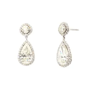 Pear Diamond Dangle Earrings