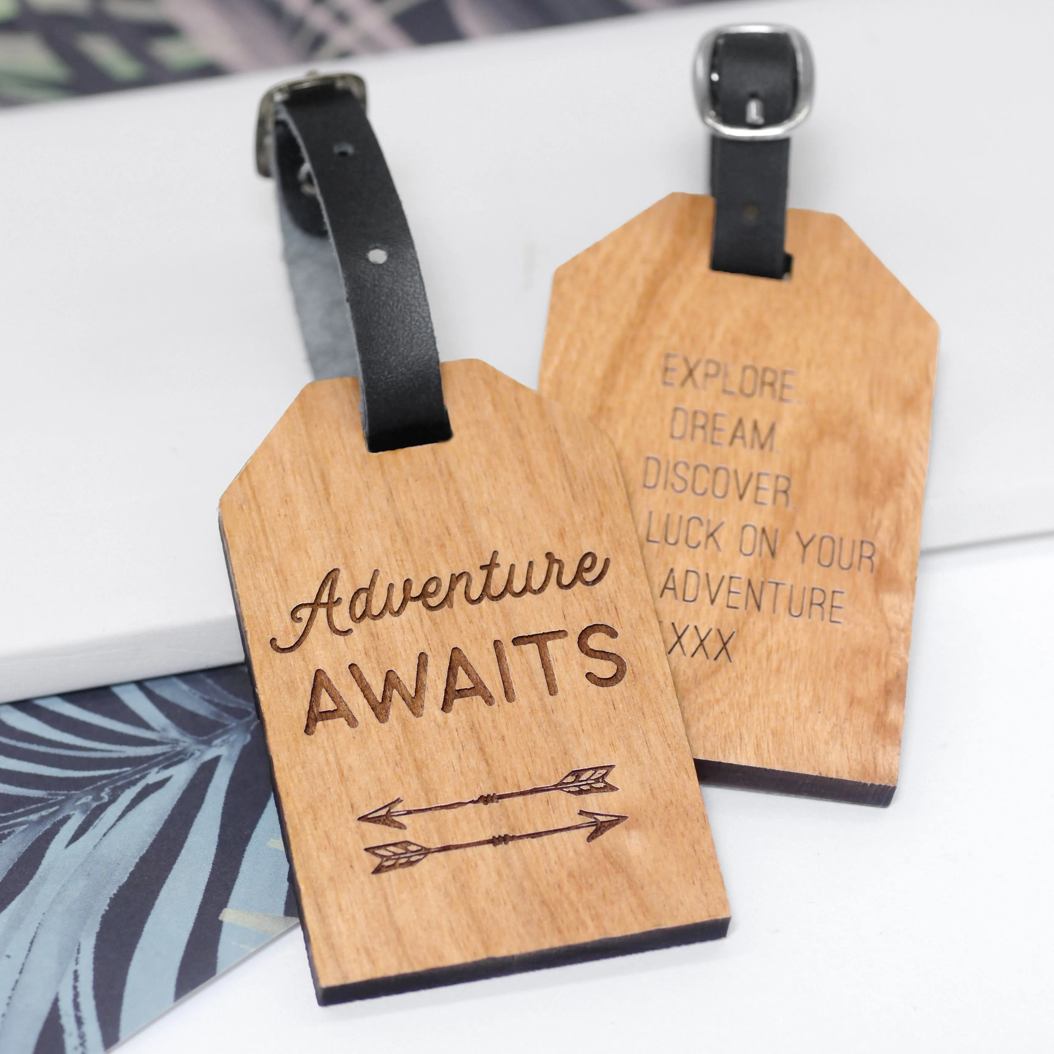 Personalised Adventure Awaits Luggage Tag