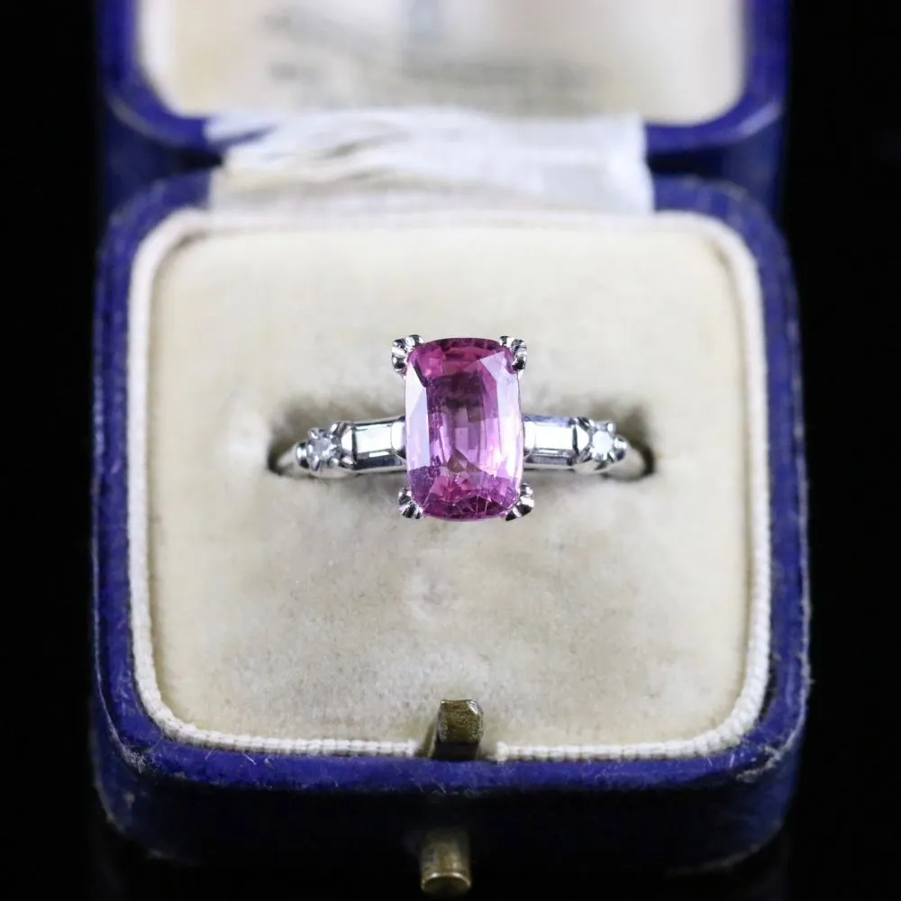 Pink Sapphire Diamond Ring 14Ct 3Ct Pink Sapphire