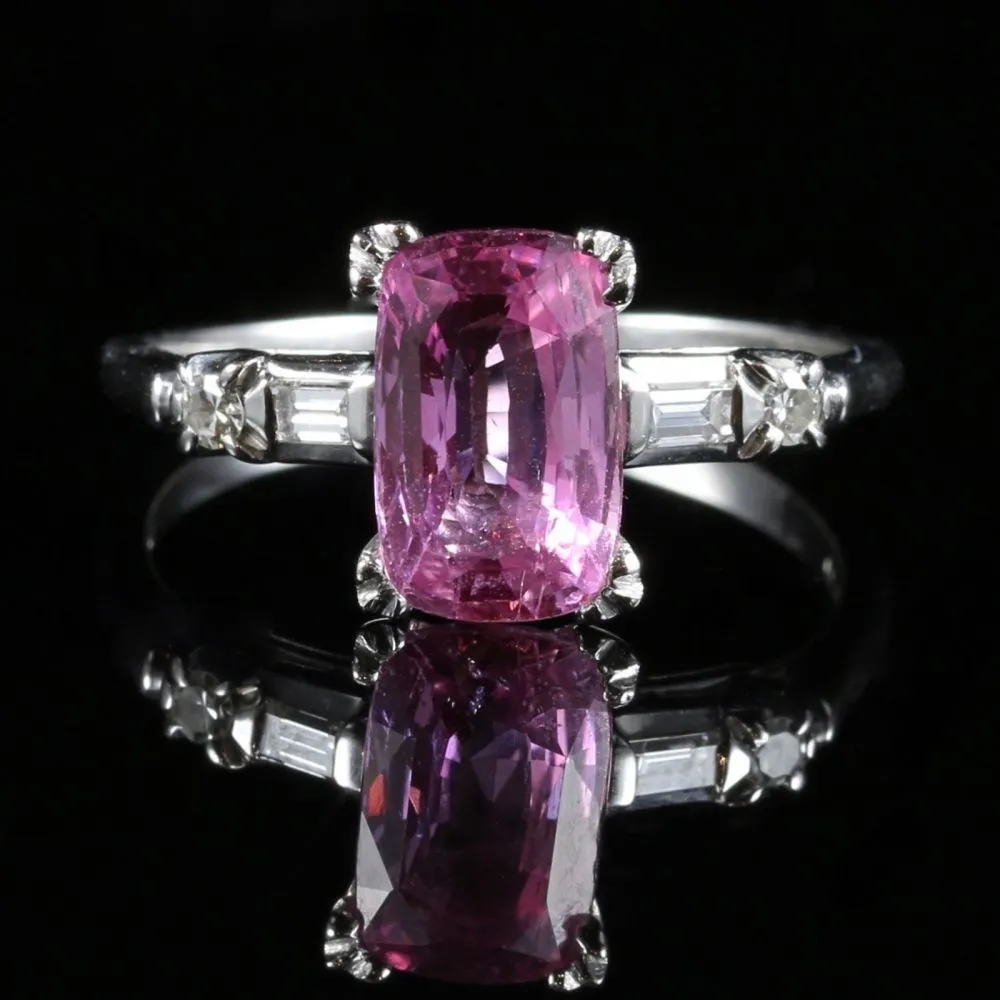 Pink Sapphire Diamond Ring 14Ct 3Ct Pink Sapphire