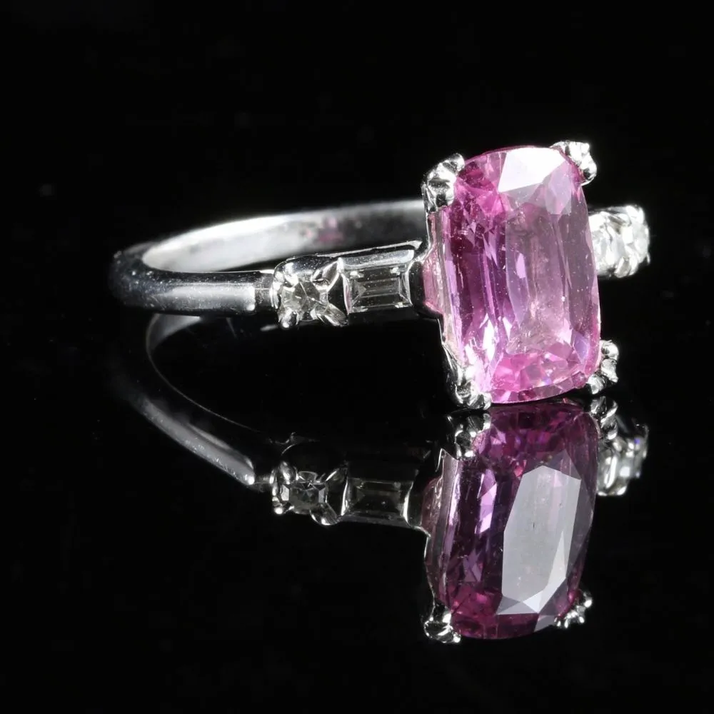 Pink Sapphire Diamond Ring 14Ct 3Ct Pink Sapphire