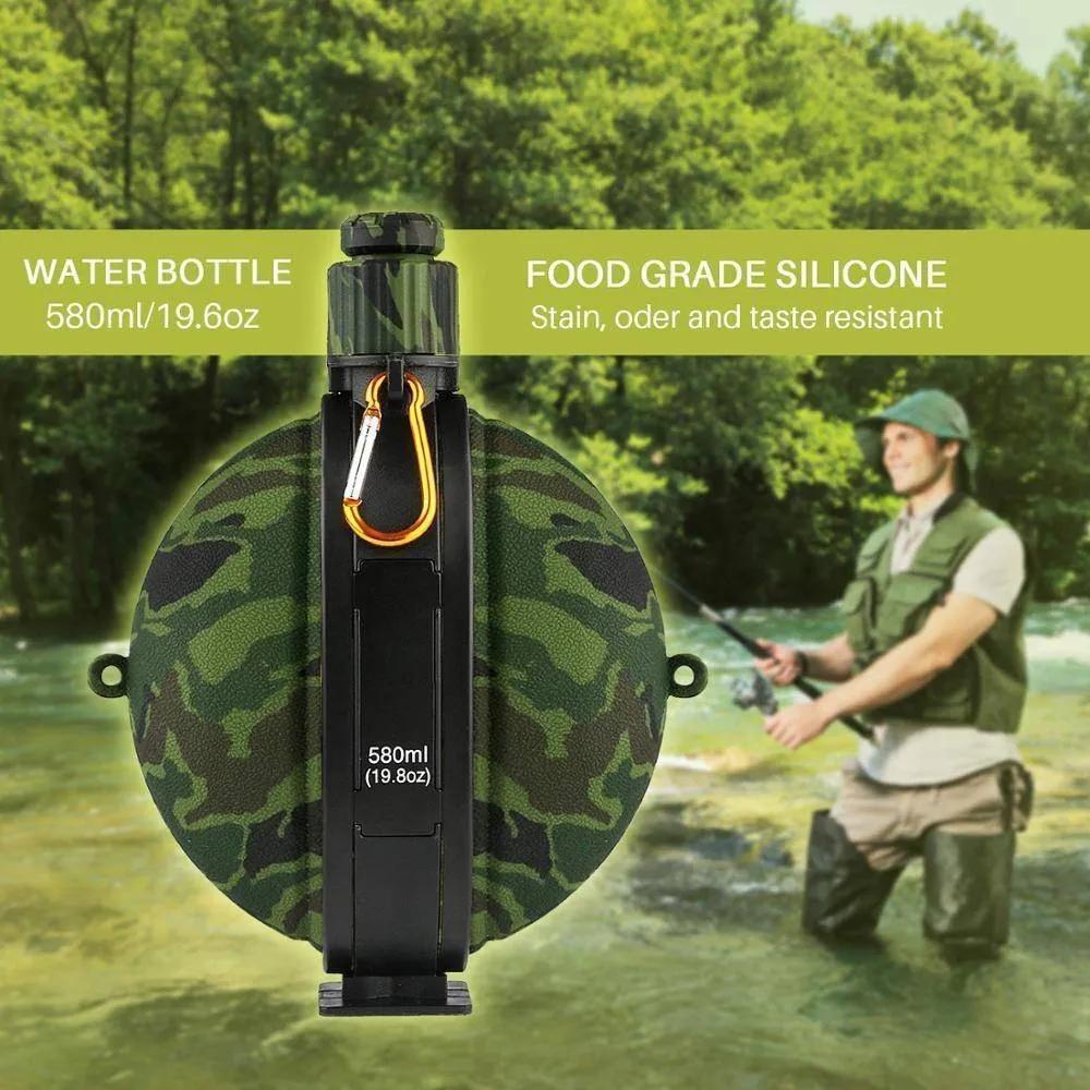 Portable Sports Silicone Water Bottle - Collapsible, Lightweight, Eco-Friendly