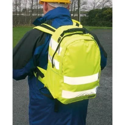 Portwest Hi-Vis Rucksack (25L) Ideal for Cyclists/commuters Railway B905