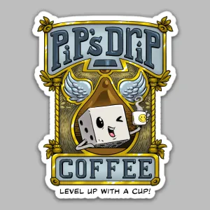 "Pip's Drip Coffee" Sticker