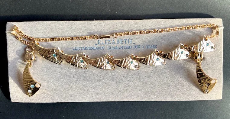 Rather Striking Mid Century Necklace and Clip On Earrings Set