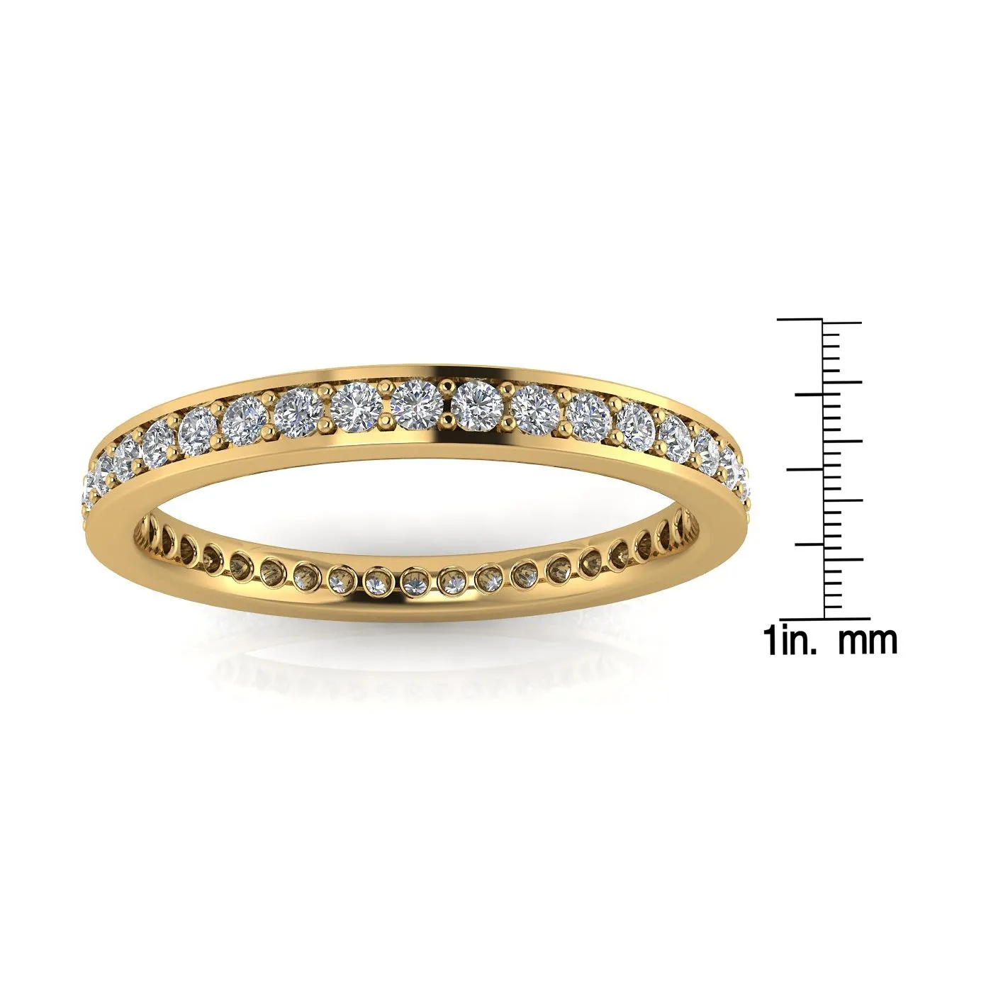 Round Brilliant Cut Diamond Channel Pave Set Eternity Ring In 14k Yellow Gold  (0.5ct. Tw.) Ring Size 8