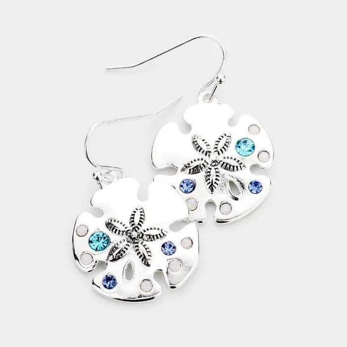 Sand Dollar Rhinestone Earrings