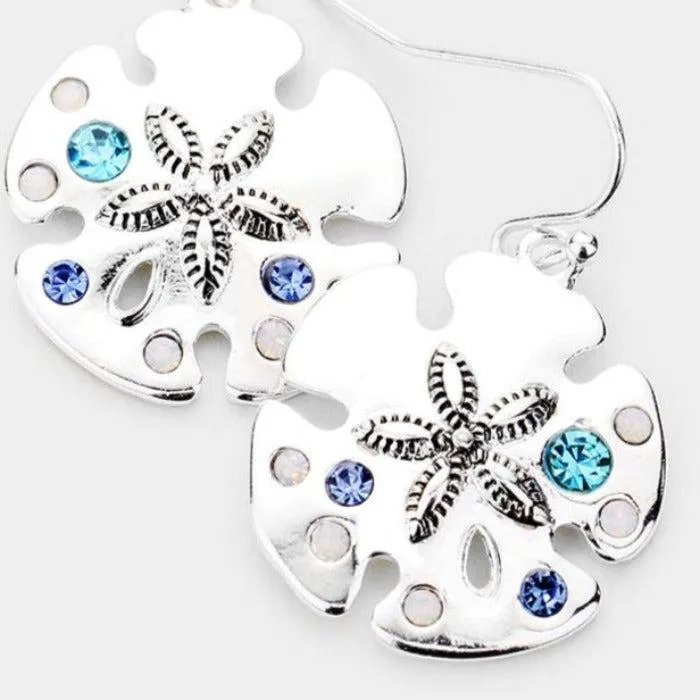 Sand Dollar Rhinestone Earrings