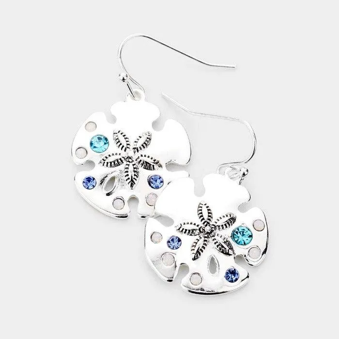 Sand Dollar Rhinestone Earrings