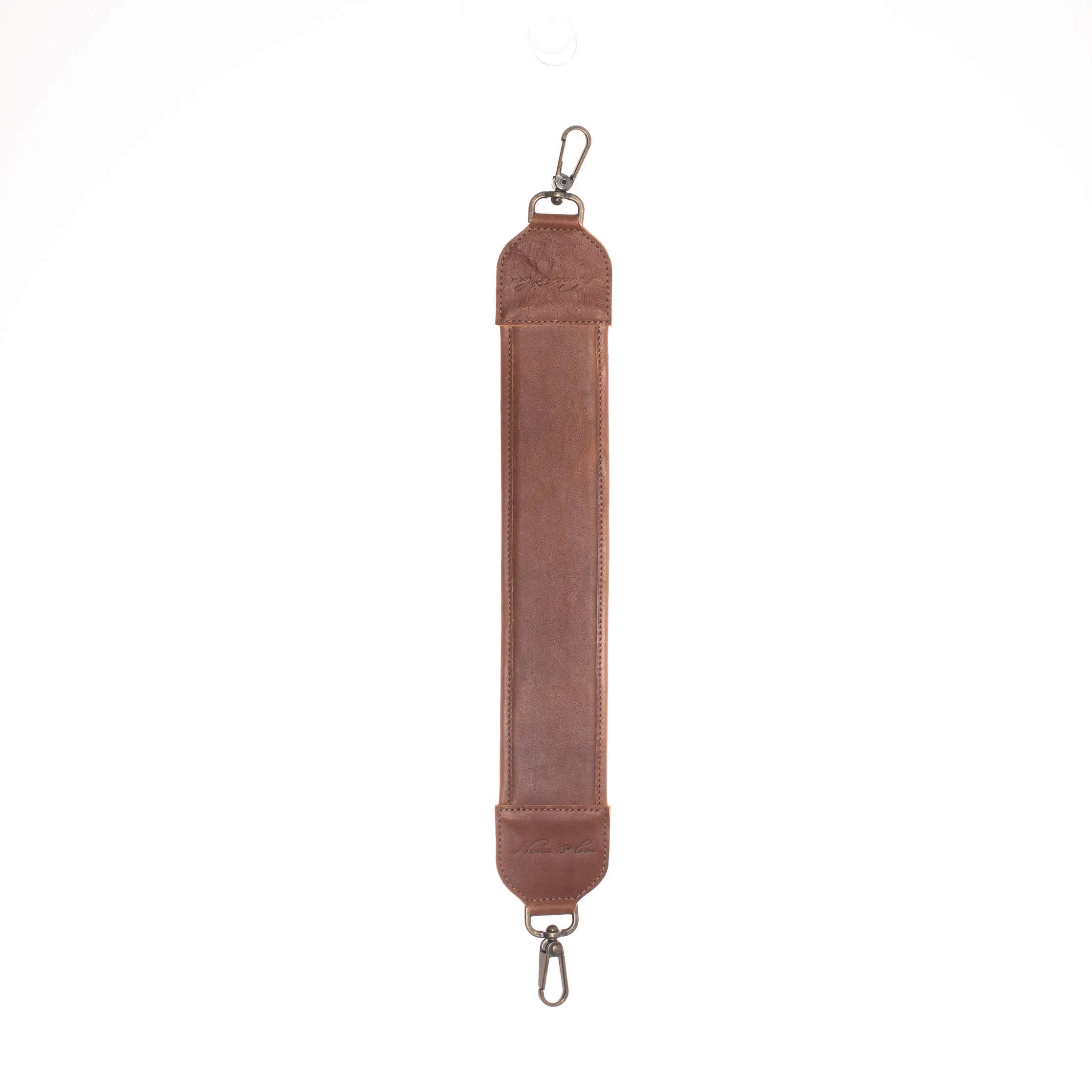 SHORT SHOULDER STRAP - FULL LEATHER - CAFE