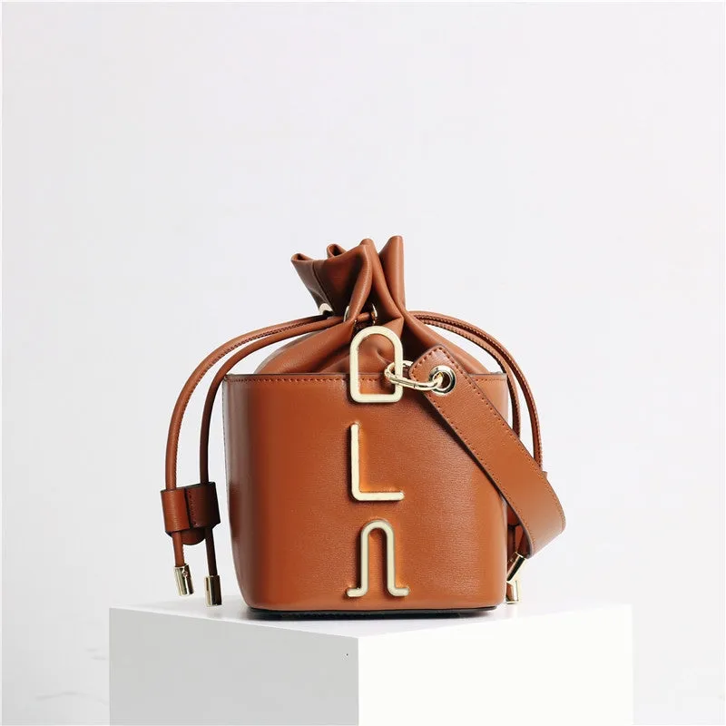 Small Leather Bucket Bag