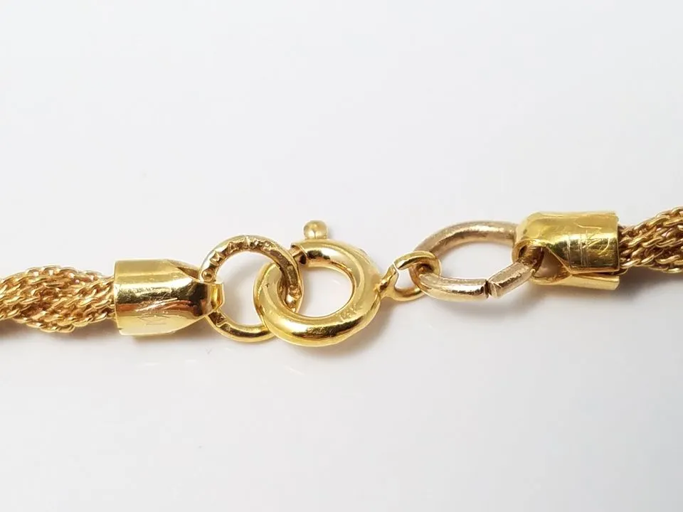 Striking 14k Yellow Gold Braided 24" Necklace