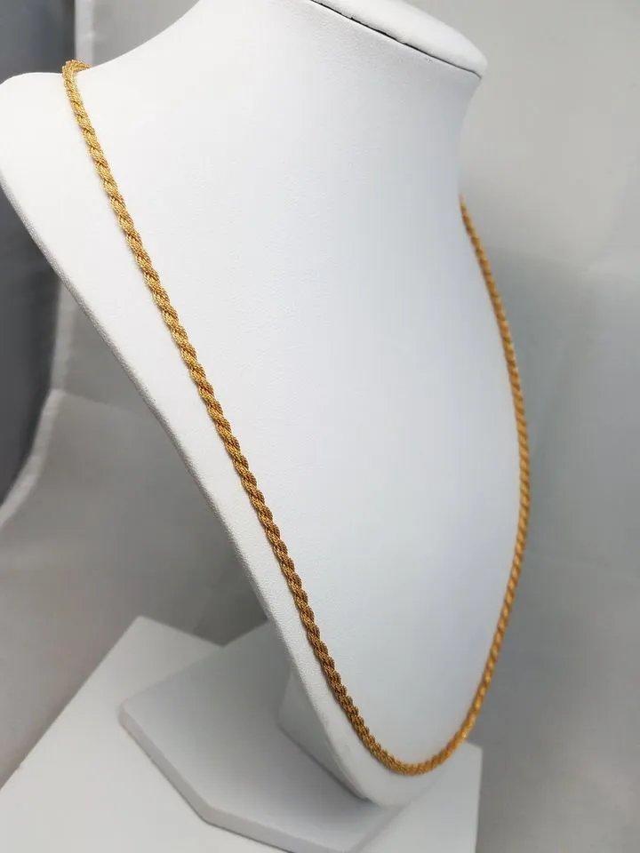 Striking 14k Yellow Gold Braided 24" Necklace